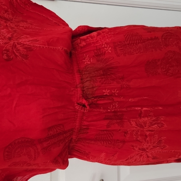 Cabali Red Floral Cover Up - Picture 4 of 13